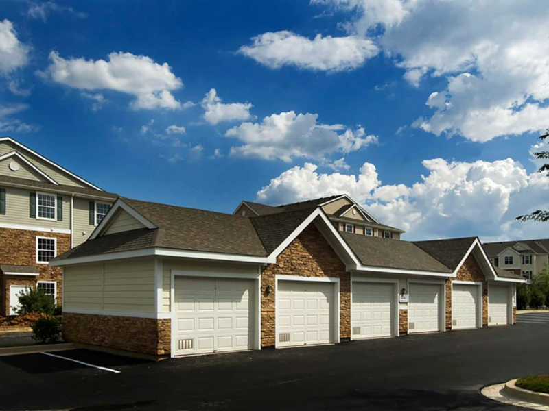 This image shows the detached garages in TGM Odenton Apartments that are ideal community amenities featuring a secured place for cars to park for every resident.