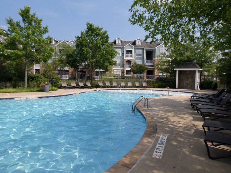 This image shows the resort-style outdoor swimming pool in Odenton, MD